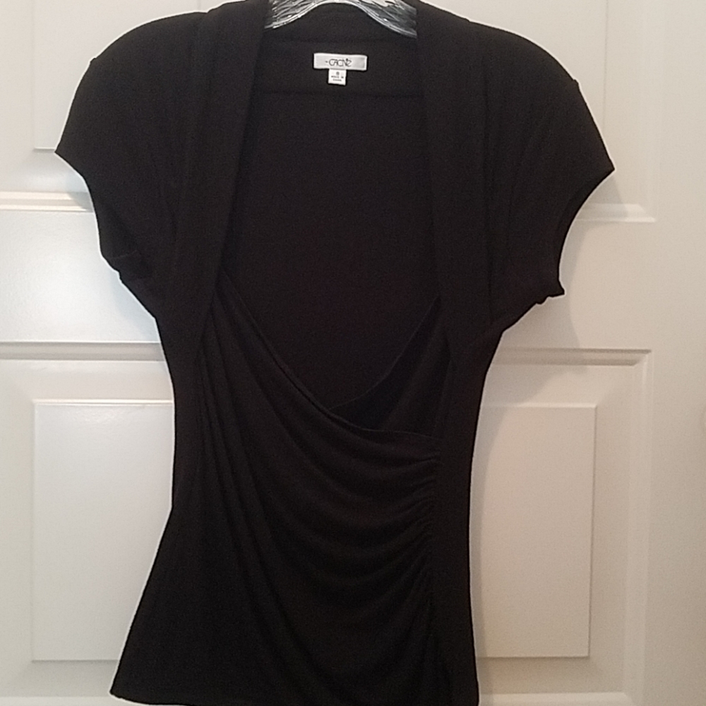 Cache Wrap ruched top w/attached shrug